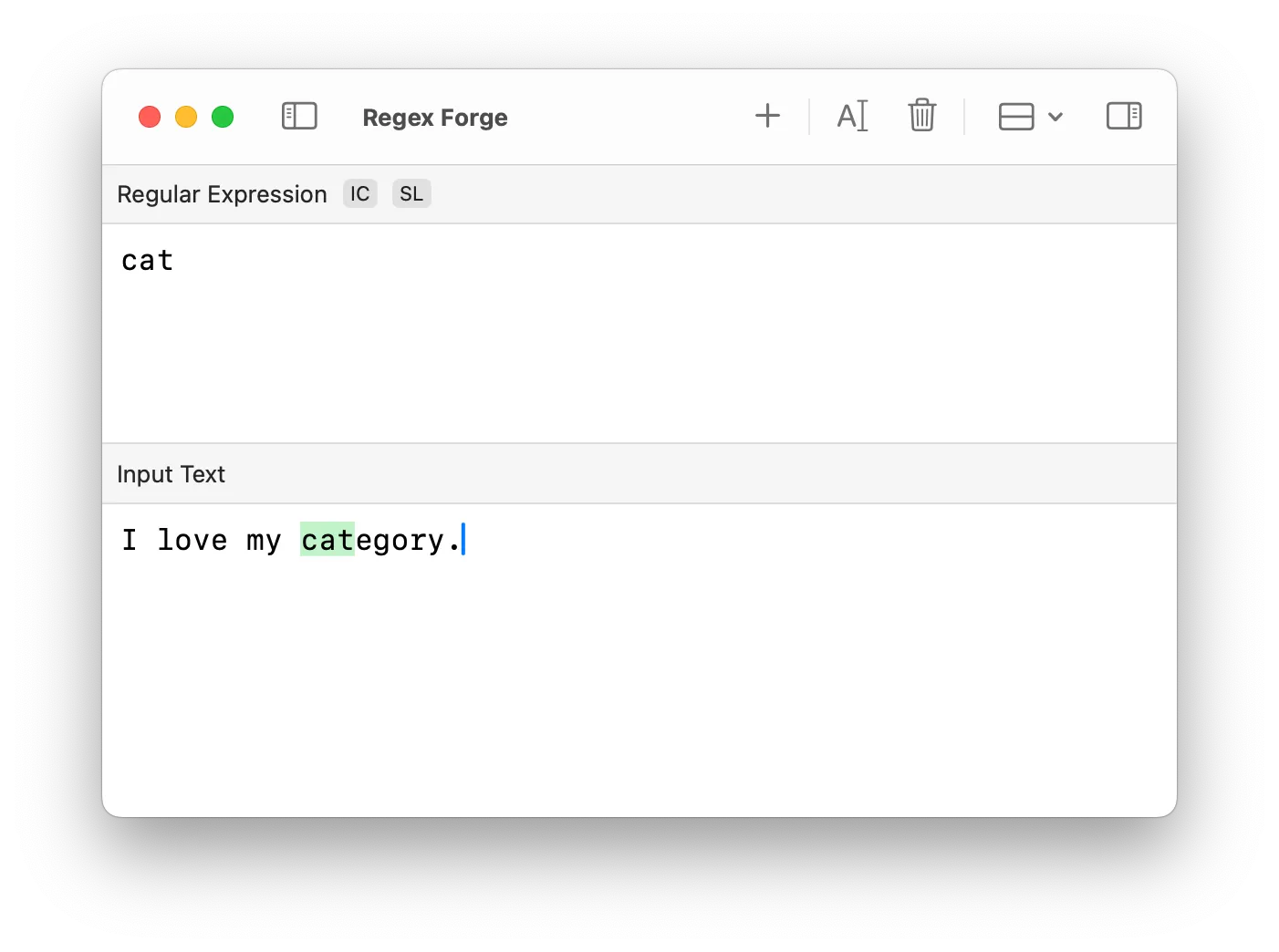 Without word boundary